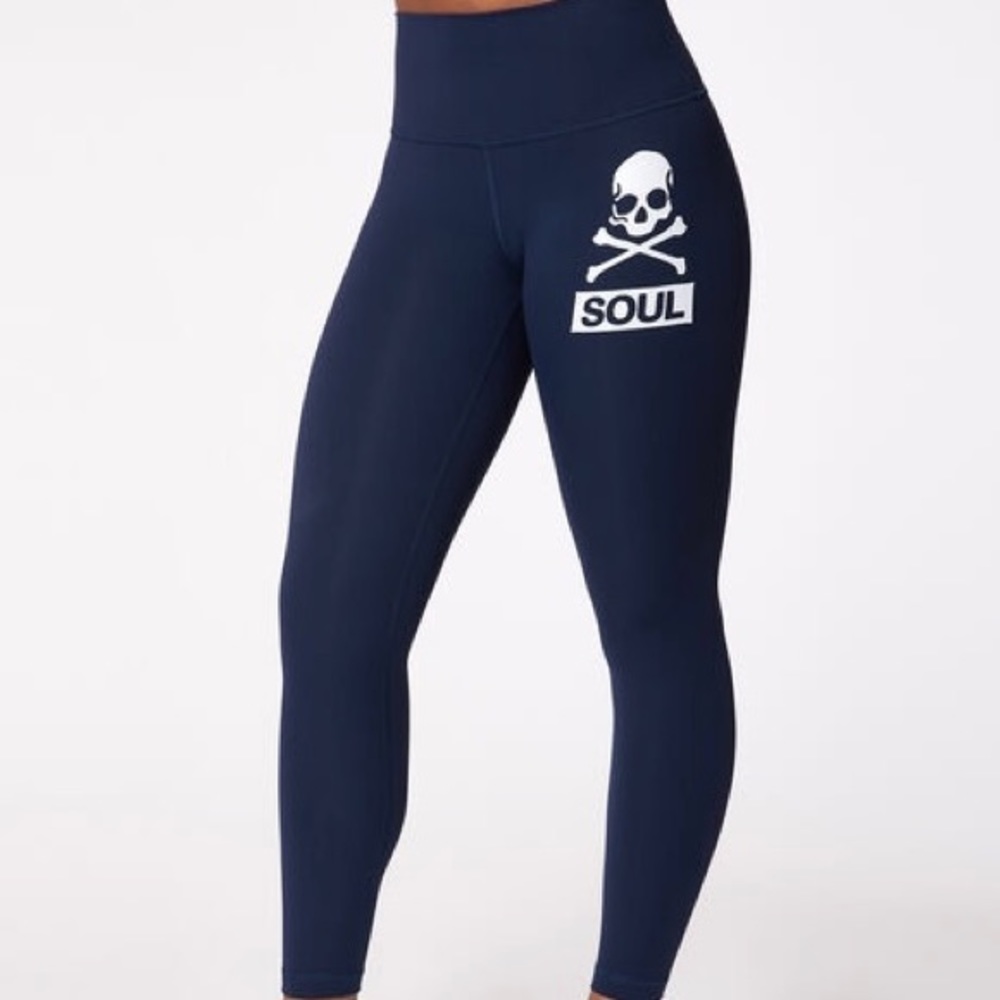 Lululemon x SoulCycle Cooling Navy Blue Workout Leggings Size 10 Like New